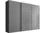 Schwebetürenschrank STAUD "Includo Glas, Made in Germany", grau (hellgrauglas), B:298cm H:222cm T:68cm, Holzwerkstoff, Schränke, Schwebetürenschrank