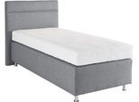 Boxspringbett, grau (strukturstoff grau), ohne LED-Beleuchtung, Liegefläche B/L: 90cm x 200cm, H3, 5-Zonen-Tonnentaschen-Federkernmatratze, Bezug Unterbox und Kopfteil: Strukturstoff (77% Polyester und 23% Viskose);Bezug Obermatratze 100% Polyester, waschbar bis 60C, WESTFALIA SCHLAFKOMFORT, Komplettbetten, Boxspringbett, wahlweise mit LED-Beleuchtung