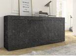 Sideboard HOME AFFAIRE "Basic Breite 207 cm, Kommode 4 Türen, Anrichte", grau (marmor anthrazit), B:207cm H:86cm T:43cm, Sideboards, Sideboard, Metallgriff, moderne Rahmenoptik, viel Stauraum, Farbauswahl