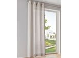Gardine Gr. 3, grau, B:140cm H:225cm, Polyester, Gardinen, Gardine