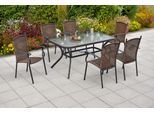 Garten-Essgruppe MERXX "»Roma«", braun (braun, braun, graphit), Aluminium, Sicherheitsglas, Wicker/Kunststoffgeflecht, Sitzmöbel-Sets, Garten-Essgruppe, Tisch: LxB: 150x85 cm