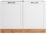 Spülenschrank KOCHSTATION "KS-Lana", weiß (matt weiß, wotaneiche), B:120cm H:82cm T:60cm, Holzwerkstoff, MDF, Schränke, Spülenschrank, Breite 120 cm