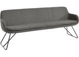 Essbank MUSTERRING "Tavia", grau (grau, schwarz), B:220cm H:87cm T:66cm, 100% PES, Sitzbänke, Essbank, Schlittengestell in drei Ausführungen, Breite 180, 200 oder 220 cm