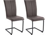 Freischwinger HOME AFFAIRE "Nils", braun (dunkelbraun (capulet 4007)), B:42,5cm H:100cm T:60cm, Holzwerkstoff, Metall, Polyester, Stühle, Freischwinger, Stuhl belastbar bis 120 Kg, Gestell Metall im Chrom-Look oder Schwarz