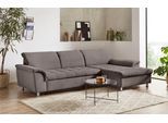 Ecksofa DOMO COLLECTION "FRANZI zeitlos und elegant, moderne Sitzheftung, L-Form", grau (stone), B:279cm H:81cm T:170cm, Sofas, Ecksofa, wahlweise mit Kopfteilverstellung (dann Tiefe: 170 cm)