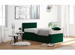 Boxspringbett, grün (moosgrün), B:105cm L:210cm, Bezug: 100% Polyester;Polsterwatte: 100% Polyester, WESTFALIA SCHLAFKOMFORT, Komplettbetten, Boxspringbett, mit Zierkissen, wahlweise mit Topper
