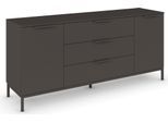 Kombikommode RAUCH "Kommode Türkommode Sideboard Kombikommode FLIPP", grau (graphit), B:160cm H:72cm T:42cm, Holzwerkstoff, Sideboards, Kombikommode, 2-türig mit 3 Schubladen und Soft-Close-Funktion