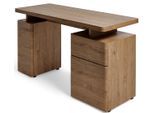 Schreibtisch JAHNKE "CU-LIBRE 140", braun (montana eiche, montana eiche, montana eiche), B:135cm H:76cm T:55cm, Tische, Schreibtisch, Platzsparender Arbeitsplatz, mit 1 Schublade und 2 Türen, 135 cm