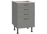 Unterschrank OPTIFIT "Elga", grau (basaltgrau, basaltgrau), B:50cm H:87cm T:58,4cm, Holzwerkstoff, Schränke, Unterschrank, mit Soft-Close-Funktion, höhenverstellbare Füße, Breite 50 cm