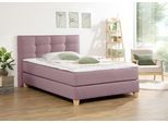 Boxspringbett HOME AFFAIRE "Moulay", lila (flieder), B:134cm L:211cm, Komplettbetten, Boxspringbett, inkl. Topper, in 3 Härtegraden, TFK auch in Härtegrad 4