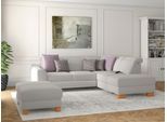 Ecksofa SIT & MORE "Dundee L-Form", silber, B:263cm H:86cm T:219cm, Sofas, Ecksofa, mit Federkern und Massivholzfüßen, wahlweise mit Kopfteilverstellung