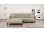 Ecksofa HOME AFFAIRE "ALEXANDRIA mit Recamiere rechts oder links bestellbar, moderne Bezüge", beige, B:246cm H:86cm T:190cm, 100% Polyester, Sofas, Ecksofa, L-Form mit Wellenunterfederung, Maße: B/H/T 246/86/190 cm