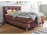 Boxspringbett HOME AFFAIRE "Salo", braun, B:154cm L:211cm, Struktur (100% Polyester);Bezug der Spiegelfläche Matratzendrell aus 100% Polyester;Samtoptik (100% Polyester), Komplettbetten, Boxspringbett, incl. Topper, 6 Breiten, 2 Härtegrade, TFK auch in Härtegrad 4