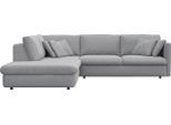 Ecksofa FLEXLUX "Lovane, elegant und zeitlos, bequem, L-Form", grau (sophisto grau), B:295cm H:84cm T:272cm, 100% Polyester, Sofas, Ecksofa, Weich & anschmiegsam, große Sitztiefe auf Kaltschaum, Dekokissen inkl.