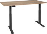 Schreibtisch MÄUSBACHER "Big System Office", schwarz (schwarz matt, eiche sägerau, schwarz matt, eiche sägerau), B:140cm, Tische, Schreibtisch, Breite 140 cm, elektrisch höhenverstellbar