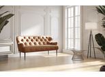 2,5-Sitzer HOME AFFAIRE "Amber", braun (cognac), B:173cm H:97cm T:87cm, 100% Polyester, Sofas, 2 5-Sitzer, mit Knopfheftung,in verschieden Stoffarten