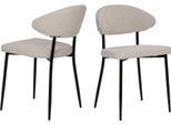 4-Fußstuhl SIT, beige (beige, schwarz, schwarz, beige), B:56cm H:82cm T:53cm, Metall, Polyester, Stühle, 4-Fußstuhl, Oeko-Tex zertifiziert