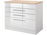 Kochfeldumbauschrank KOCHSTATION "KS-Wien", weiß (weiß hochglanz), B:80cm H:85cm T:60cm, Holzwerkstoff, MDF, Schränke, Kochfeldumbauschrank, Breite 80 cm, geeignet für autarkes Kochfeld