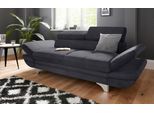 2-Sitzer COTTA "Enterprise", schwarz, B:218cm H:75cm T:104cm, Struktur (100% Polyester );Chenille (90% Polyester; 10% Polyamid ), Sofas, 2-Sitzer, Big-Sofa, mit Armteilverstellung & Kopfteilverstellung