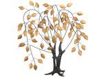 Wanddekoobjekt "Wanddekoration", gold (goldfarben), B:72cm H:80cm T:8cm, Metall, HOFMANN LIVING AND MORE, Wanddekoobjekte, Wanddekoobjekt, Baum aus Metall, Trauerweide
