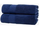 Duschtücher WOLKENFELD "Premium Low-Twist Baumwolle 550 g/m² – 2 große Duschtücher", blau, B:70cm L:140cm, Frottier, Baumwolle, Handtücher, Duschtücher, 70×140 cm – weich, saugfähig und ideal für Bad & Wellness