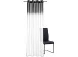 Gardine DECOLIFE "Nora" Gr. 1, grau (anthrazit, weiß), B:135cm H:245cm, Wirkware, Polyester, Gardinen, Gardine, Ösenschal mit Farbverlauf
