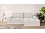 Ecksofa HOME AFFAIRE "ALVERIE mit Recamiere, moderne Steppung, Maße: B/T/H 274/203/106 cm", beige (creme), B:274cm H:106cm T:203cm, 100% Polyester, Sofas, Ecksofa, L-Form mit Wellenunterfederung, mit 4 Rückenkissen, pflegeleicht Stoff