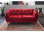2,5-Sitzer TRENDS BY HG "Japan", rot, B:206cm H:84cm T:89cm, Sofas, 2 5-Sitzer, mit Fuß in Holz-Metallkombination, frei im Raum stellbar