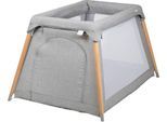 Baby-Reisebett BABYGO "Groovy, grau melange", Baby, Gr. Liegefläche B/L: 50cm x 100cm, kein Härtegrad, grau (grau melange), Kunststoff, Massivholz, Polyester, Babybetten Baby-Reisebett, mit Seiteneingang