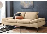 2,5-Sitzer W.SCHILLIG "enjoy&MORE", beige (sahara s37), B:232cm H:87cm T:110cm, Chenille-Flachgewebe R66 (85% Polyester, 15% Nylon);Longlife Xtra-Leder Z59: Glattleder mit modischer Prägung. Hautstärke 0, 9 - 1, 1 mm;Stoff S37 (100% Polyester), Sofas, 2 5-Sitzer, Sitztiefenverstellung, Füße schwarz pulverbeschichtet, Breite 232 cm