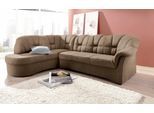 Ecksofa DOMO COLLECTION "Papenburg, zeitlose Rückensteppung, elegante Armlehne, L-Form", braun, B:241cm H:84cm T:178cm, Kunstleder SOFTLUX;Luxus-Microfaser (100% Polyester);Struktur ( 90% Polyester, 10% Polyacryl);Microfaser PRIMABELLE (100% Polyester), Sofas, Ecksofa, mit Ottomane, wahlweise mit Bettfunktion
