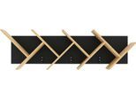 Wandregal FMD "Büchen 2", schwarz (schwarz, artisan), B:127,5cm H:38,5cm T:25,5cm, Holzwerkstoff, Regale, Wandregal