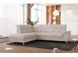 Ecksofa SIT & MORE "Astoria L-Form", beige (nature), B:256cm H:91cm T:225cm, 100% Polyester, Sofas, Ecksofa, wahlweise mit motorischer Relaxfunktion