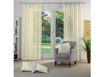 Vorhang WIRTH "Sunday" Gr. 4, beige (creme), B:141cm H:245cm, Jacquard, Baumwolle, Polyester, Gardinen, Vorhang, nach Maß