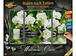 Malen nach Zahlen SCHIPPER "Meisterklasse Triptychon - Wellness-Oase", bunt, Malvorlagen, KinderB:20cm H:50cm, Karton, Malen nach Zahlen, Made in Germany, B:20cm H:50cm