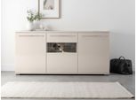Kommode OTTO HOME "Piano", beige (beige hochglanz), B:150cm H:84,6cm T:45,2cm, Holzwerkstoff, Sideboards, Kommode, Hochglanz UV lackiert, Soft-Close Funktion