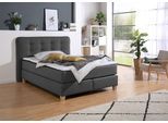 Boxspringbett HOME AFFAIRE, grau (anthrazit), B:158cm L:209cm, Komplettbetten, Boxspringbett, inklusive Komfortschaum-Topper