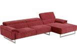 Ecksofa EGOITALIANO "Malika, edel und bequem, Designsofa mit hochwertigen Bezügen, L-Form", rot (marsala), B:287cm H:94cm T:165cm, Luxus-Micofaser Lederoptik (100% Polyester) ist ein neues technisches Gewebe mit einem visuellen und taktilen Aspekt, der dem Nubuk sehr nahe kommt, mit innovativen Eigenschaften. Seine außerordentliche Weichheit kommt von einem exklusiven Produktionsprozess, der Unrei