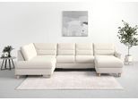 Wohnlandschaft SIT & MORE "Farö U-Form", beige (creme), B:325cm H:90cm T:187cm, Sofas, Wohnlandschaft, inklusive Federkern, wahlweise mit Bettfunktion und Bettkasten