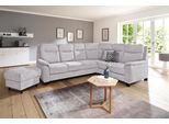 Ecksofa HOME AFFAIRE "Boccaccio L-Form", silber, B:265cm H:104cm T:215cm, Struktur weich (90% Polyester / 10% Polyamid);Luxus-Microfaser (100% Polyester);Luxus-Microfaser Vintageoptik(100% Polyester), Sofas, Ecksofa, mit Federkern, incl. Kopfteilverstellung, wahlweise Bettfunktion