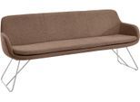 Essbank MUSTERRING "Tavia", braun (copper, edelstahl), B:180cm H:87cm T:66cm, 100% PES, Sitzbänke, Essbank, Schlittengestell in drei Ausführungen, Breite 180, 200 oder 220 cm