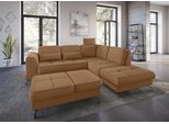 Ecksofa SIT & MORE "Bendigo L-Form", braun (cappucino), B:258cm H:84cm T:226cm, Sofas, Ecksofa, inklusive Sitztiefenverstellung, Bodenfreiheit 12 cm, in 2 Fußfarben