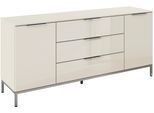 Kombikommode RAUCH "Kommode Türkommode Sideboard Kombikommode FLIPP mit Glasfront", beige (beige, glas beige (champagner)), B:160cm H:72cm T:42cm, Holzwerkstoff, Sideboards, Kombikommode, 2-türig mit 3 Schubladen und Soft-Close-Funktion sowie Glasfront