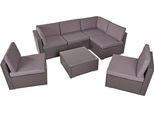 Gartenlounge-Set GARDEN PLEASURE "SANSIBAR", grau, Stahl, Sitzmöbel-Sets, Gartenlounge-Set