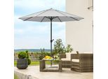 Marktschirm SCHNEIDER SCHIRME "Adria", grau (silbergrau), Obermaterial: 100% Polyester, Standschirme, Marktschirm, Durchmesser 300 cm, silbergrau, rund, ohne Schirmständer