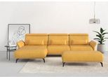 Ecksofa HOME AFFAIRE "Fjord L-Form", gelb (dijon), B:324cm H:93cm T:184cm, 100% Polyester, Sofas, Ecksofa, massiv, wahlweise mit Armlehnfunktion, Kopf- Sitztiefenverstellung