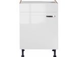 Spülenschrank KOCHSTATION "KS-Cara", weiß (weiß glanz, weiß), B:60cm H:87cm T:58,4cm, Schränke, Spülenschrank, Breite 60 cm