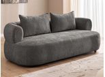 3-Sitzer HOME AFFAIRE "LUSSAC 3-Sitzer Design-Sofa mit Zierkissen, Maße B/T/H: 202/123/78 cm", dunkelgrau, B:202cm H:78cm T:122,5cm, 100% Polyester, Sofas, 3-Sitzer, hoher Sitzkomfort und modernes Design, Sofa ohne Bettfunktion