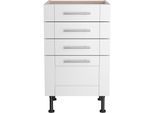 Unterschrank KOCHSTATION "KS-Ahus", weiß (weiß matt, weiß), B:50cm H:87cm T:58,4cm, Schränke, Unterschrank, Breite 50 cm