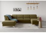 Wohnlandschaft SIT & MORE "Sinatra U-Form", grün (olive), B:326cm H:85cm T:220cm, 98% Polyester, 2% Polyamid, Sofas, Wohnlandschaft, optional mit Kopfteilverstellung und Armteilfunktion etc.